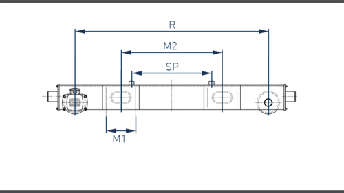 technical drawing for trolley beams and attachments