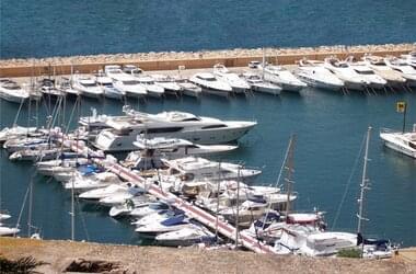 Sport boats and yachts at the harbor in Spain 