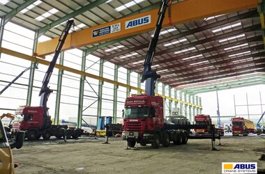 ABUS crane being assembled in the production hall of Autolaunch Ltd.