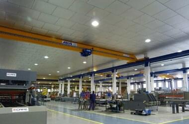 ABUS single girder overhead travelling crane with a load capacity of 6.3 t each 