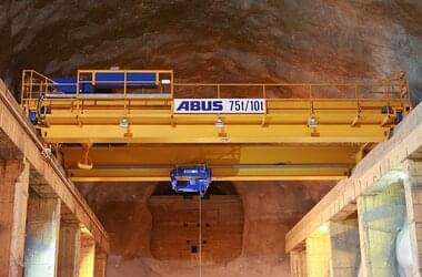 ABUS double girder overhead travelling crane ZLK with a double rail trolley with twin hoist and another wire rope hoist