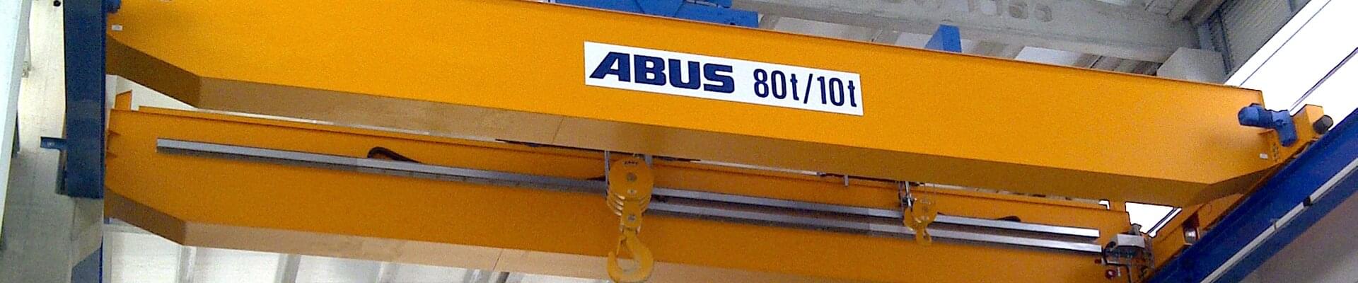 ABUS overhead travelling crane with 80t/10t lifting capacity in shipbuilding company in northwest Spain