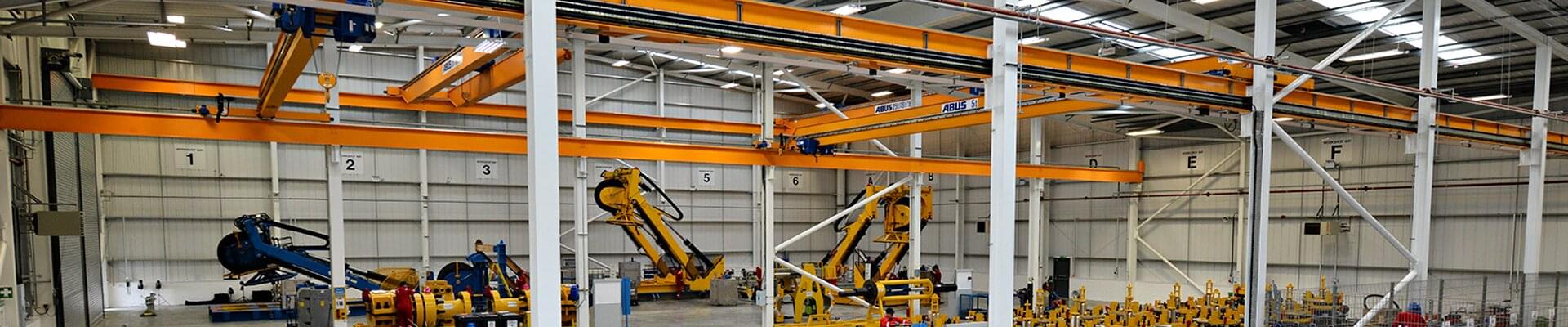 ABUS overhead travelling cranes in high-end manufacturing in England