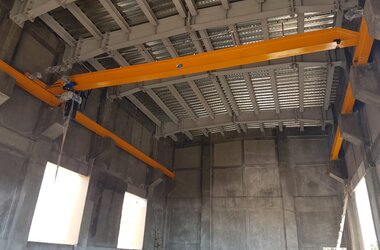 Single girder travelling crane with electric chain hoist GM 8 series ABUCompact