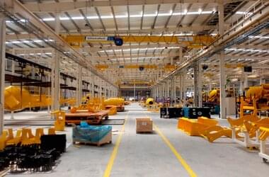Single girder travelling cranes with monorail trolley type E