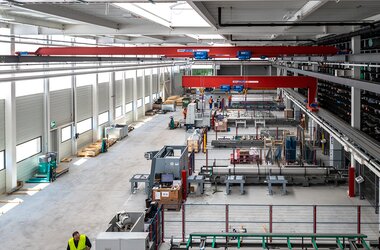 16 ABUS overhead travelling cranes at Hans Kohler AG in Switzerland