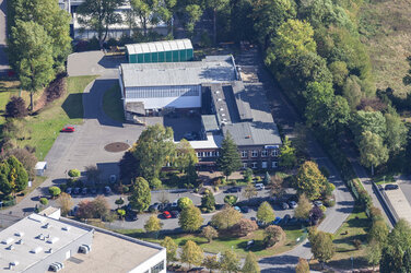 Aerial view of the ABUS Kransysteme GmbH site in Marienheide for the development