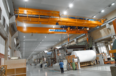 ABUS double rail trolley type Z with twin hoist on ABUS overhead travelling crane in the company CarlHag in Sweden 
