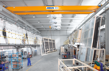 ABUS double rail trolley type DA on ABUS double girder overhead travelling crane in the company Metzger Becker