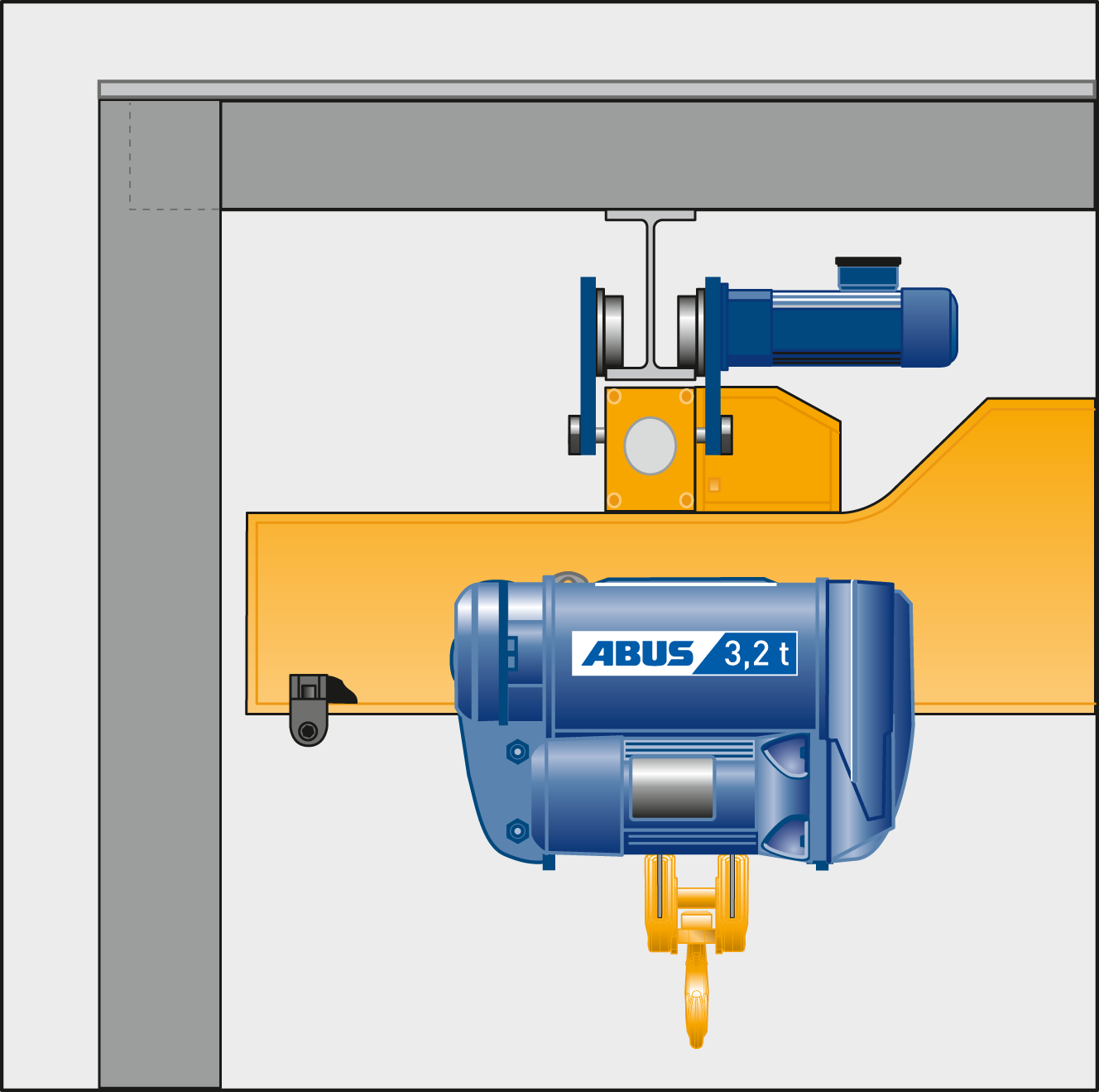EDL series main girder connection Variant 1 ,,cranked".