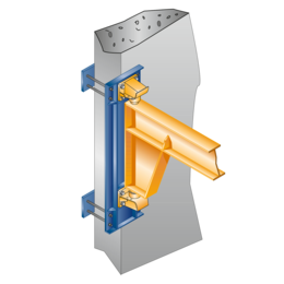  Fastening to reinforced concrete walls by means of wall brackets and through anchors
