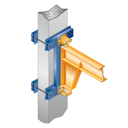 Fastening to steel column or reinforced concrete columns via clasping bracket